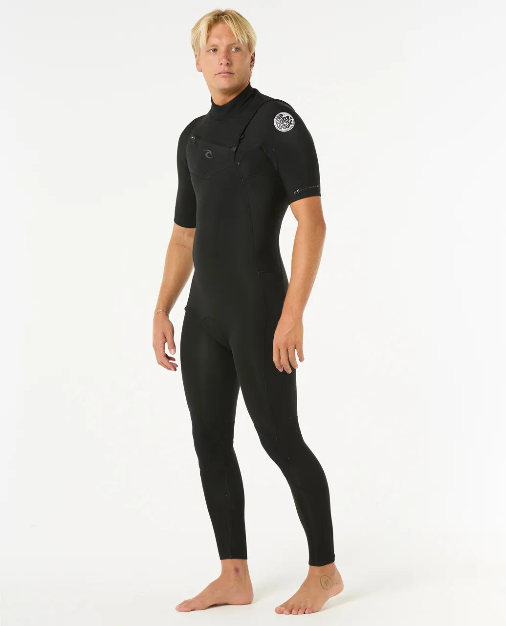 Rip Curl Men's Dawn Patrol 2/2MM Short Sleeve Chest Zip Fullsuit Wetsuit - Black