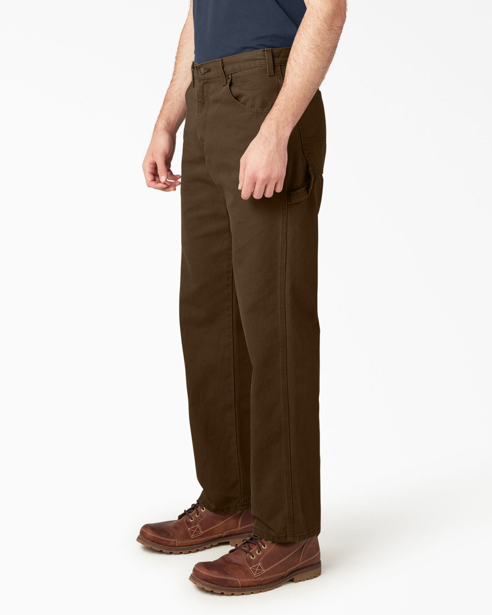 Relaxed Fit Heavyweight Duck Carpenter Pants - Rinsed Timber Brown