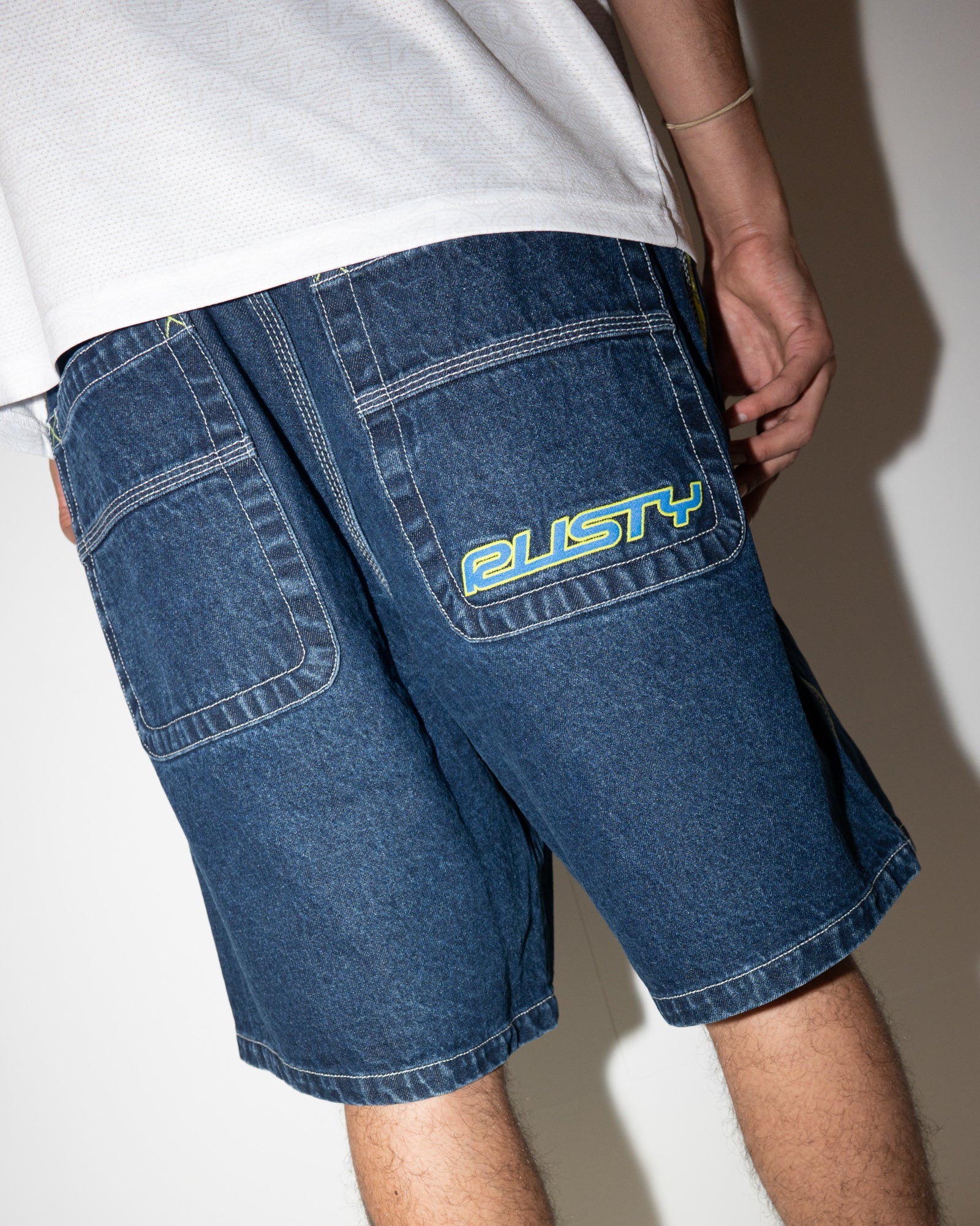 Rusty Flip Daddy 2.0 Jean Short-Deep Sea Blue