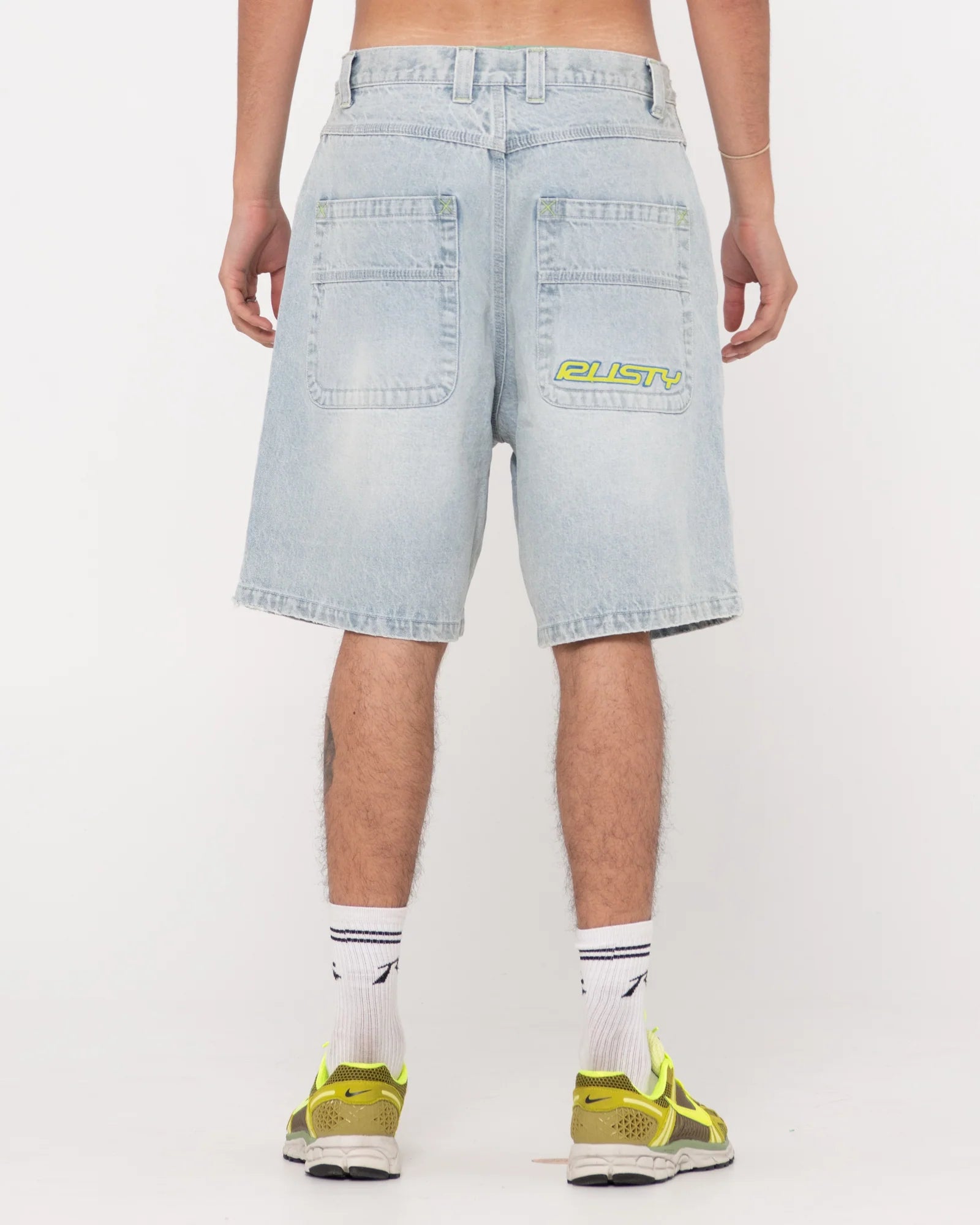 Rusty Flip Daddy 2.0 Jean Short- White Water Blue