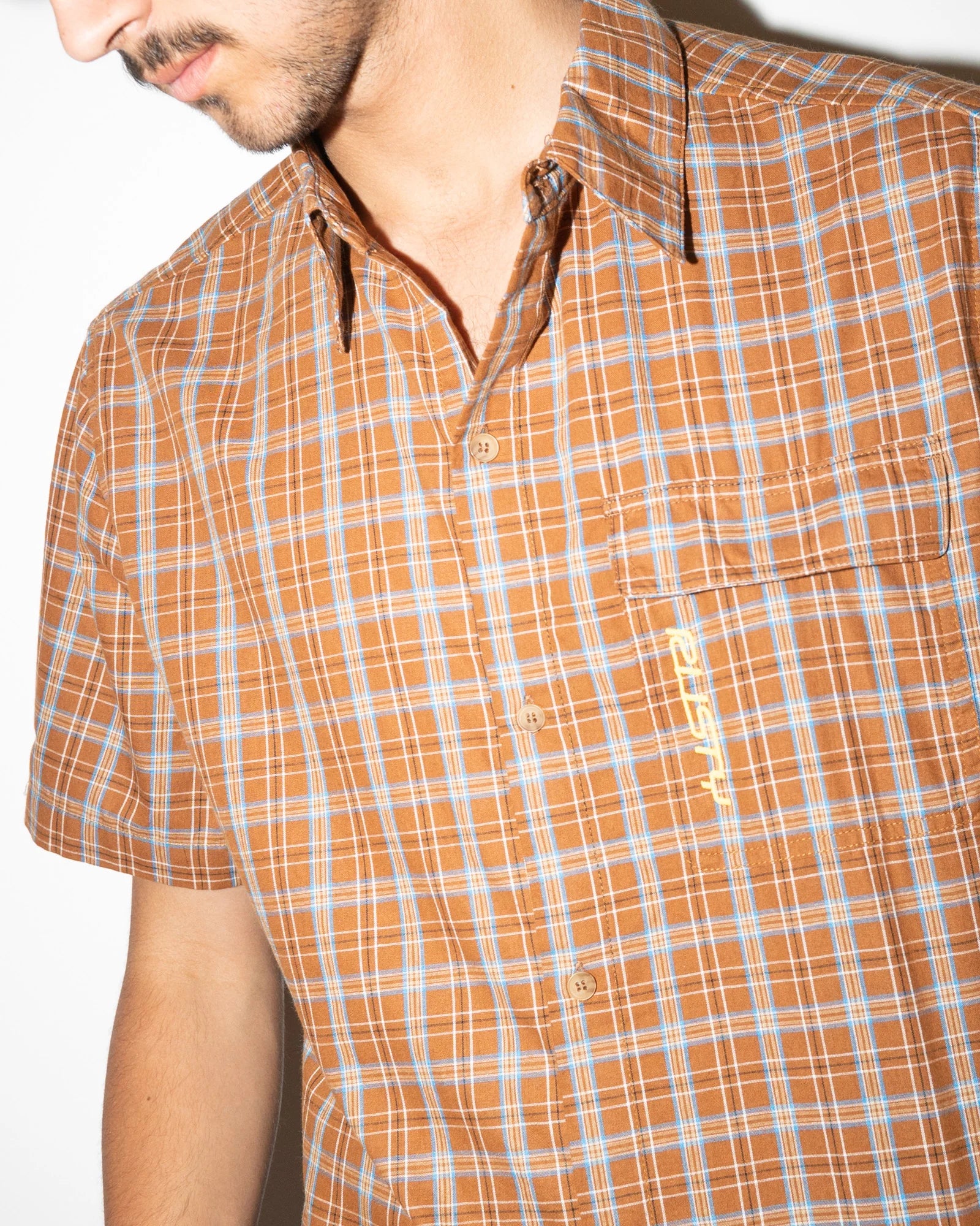 Mcfly Tech Button Up Short Sleeve Shirt- Bombay Brown