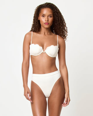 L*Space Women's Sunrise Shell Bikini Top - Cream