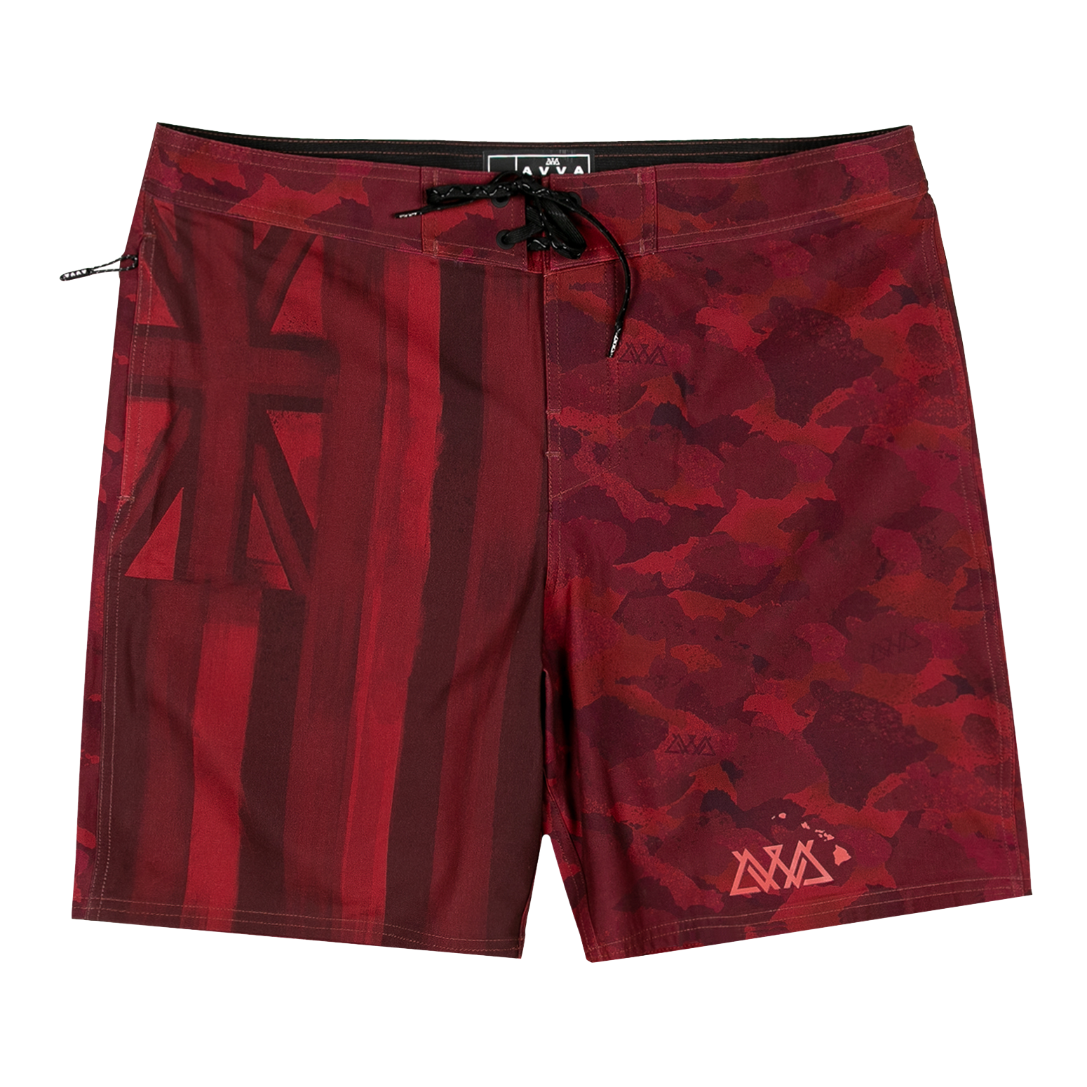 AVVA BRAND Aloha Camo 19in Boardshorts RED