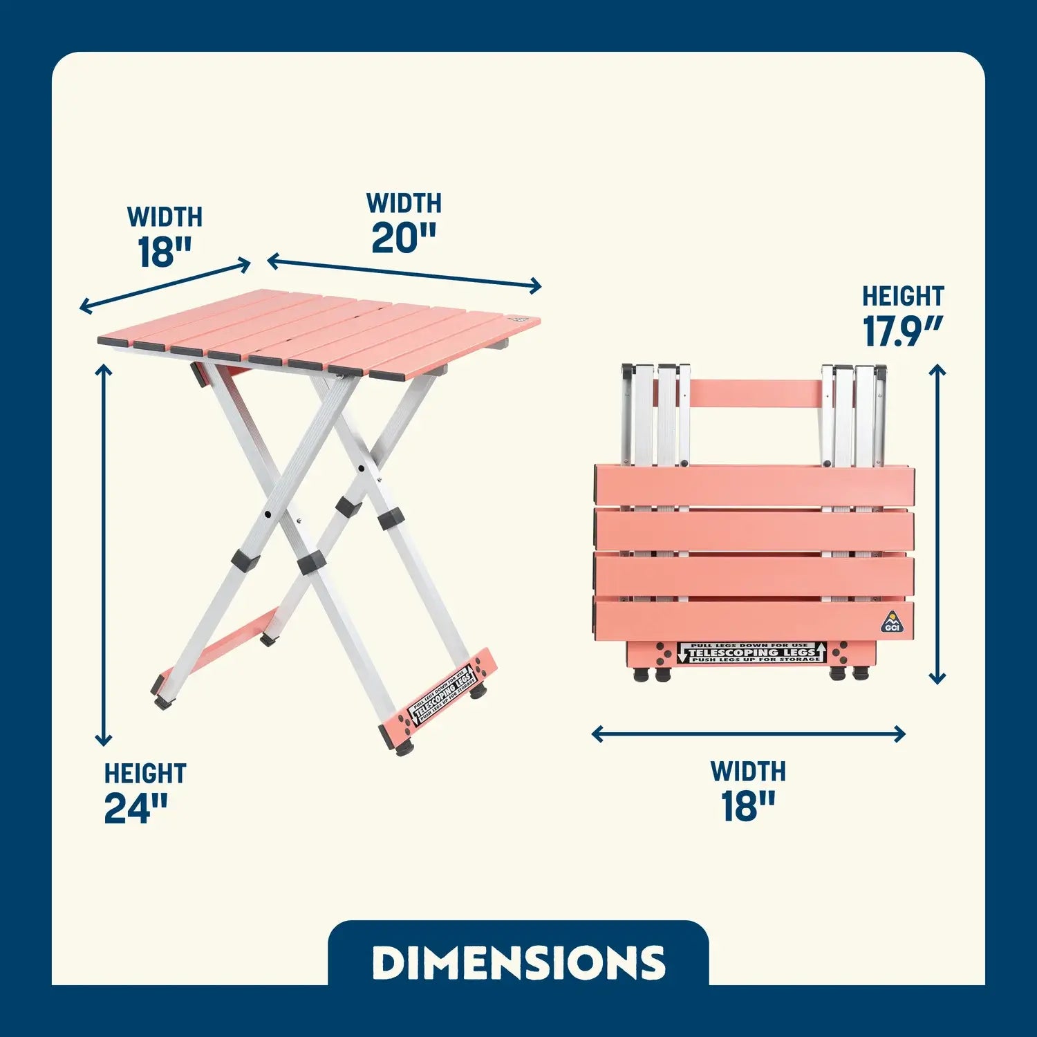 GCI Outdoor Compact Camp Table 20™ - Coral
