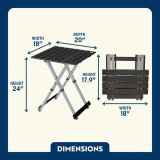 GCI Outdoor Compact Camp Table 20™ - Black Charcoal