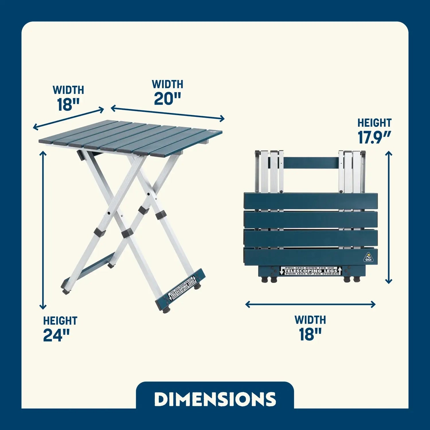 GCI Outdoor Compact Camp Table 20™ - Teal