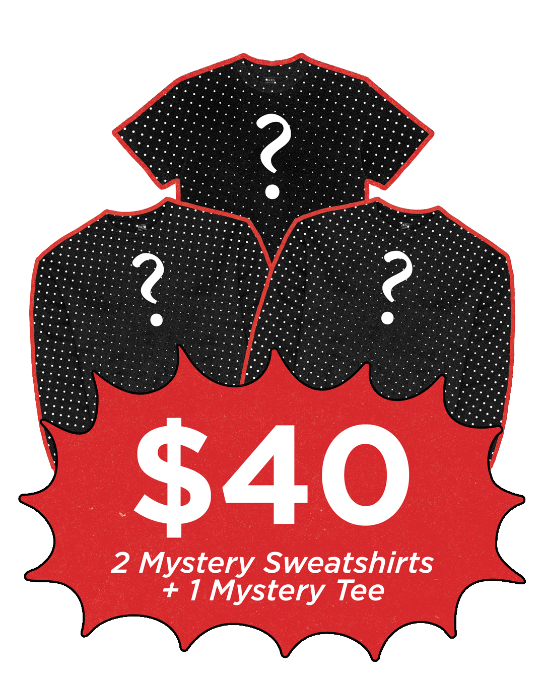 2 Mystery Sweatshirts & Tee Bundle (Final Sale)