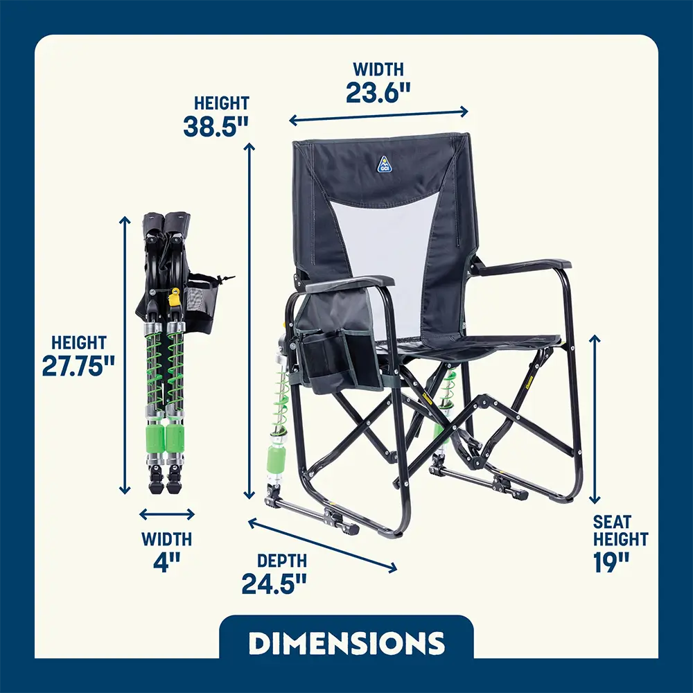 GCI Outdoor Adjustable Rocker™ Chair - Dark Charcoal