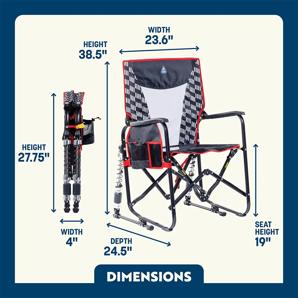 GCI Outdoor Adjustable Rocker™ Chair - Charcoal Racing
