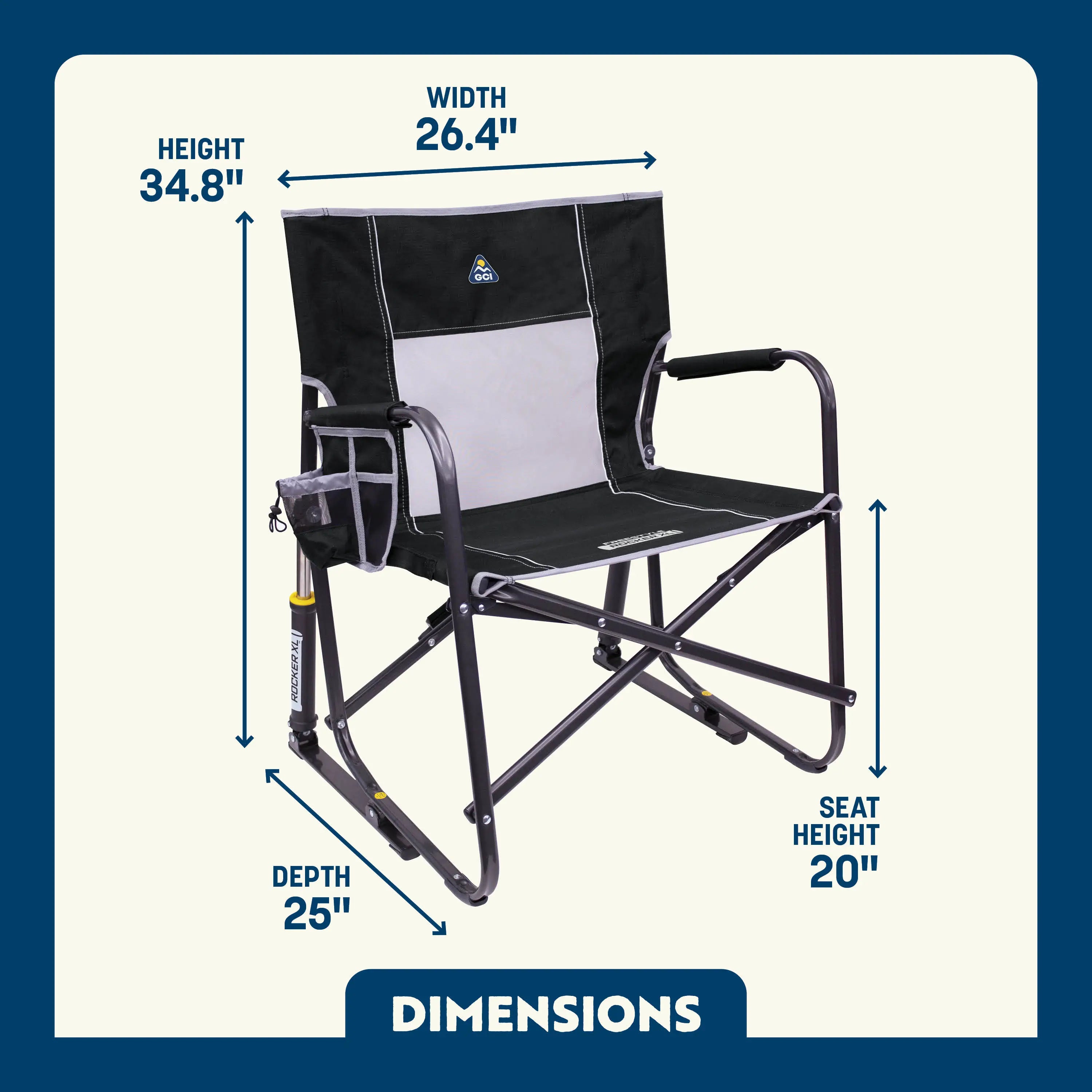 GCI Outdoor Freestyle Rocker XL™ Chair - Black