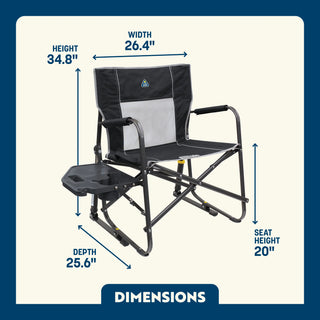 GCI Outdoor Freestyle Rocker XL™ with Side Table Chair - Black