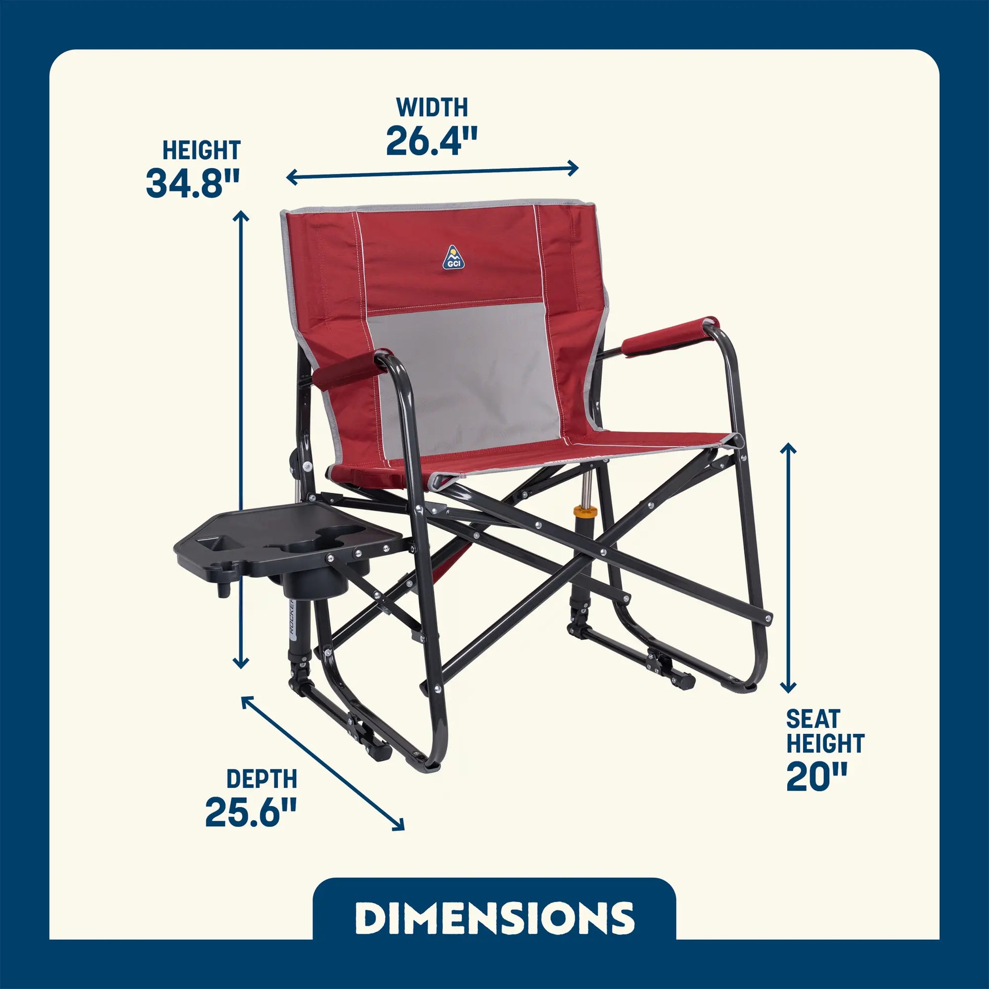GCI Outdoor Freestyle Rocker XL™ with Side Table Chair - Cinnamon