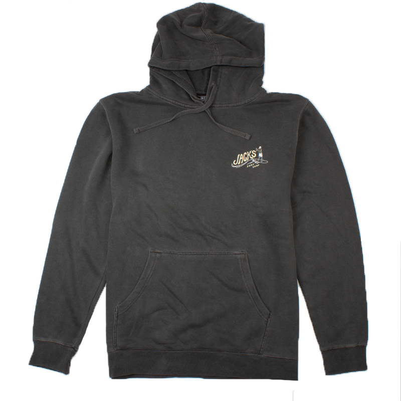 Jack's Surfboards Men's Bobber Pigment Dyed Pullover Hoodie - Black