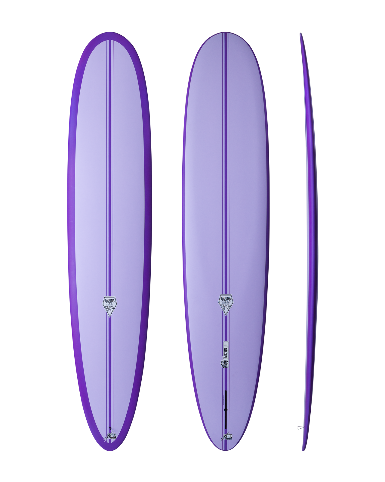 NSP Unicorn HDT Longboard Surfboard- Purple Rain