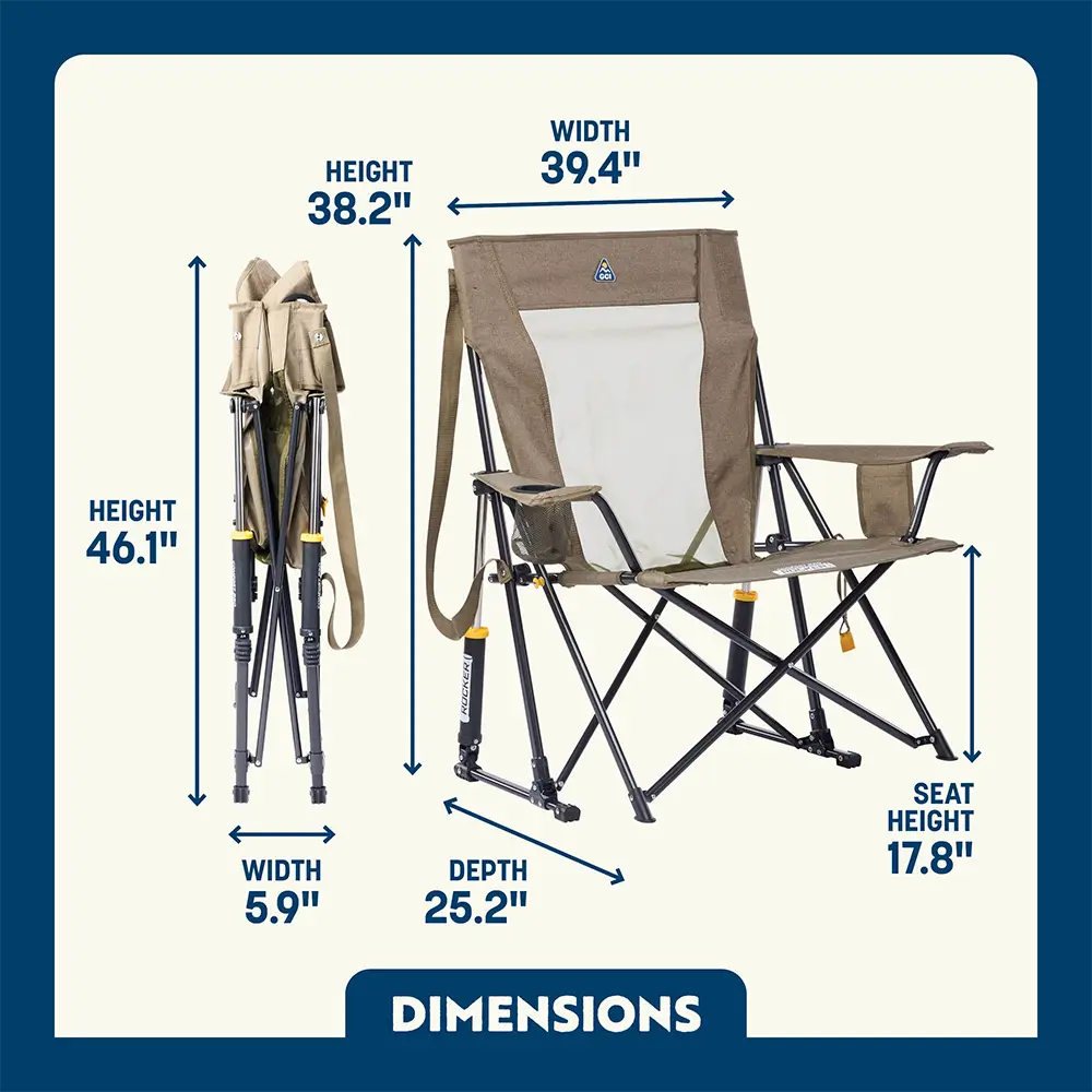 GCI Outdoor Comfort Pro Rocker XL™ - Heathered Fatigue