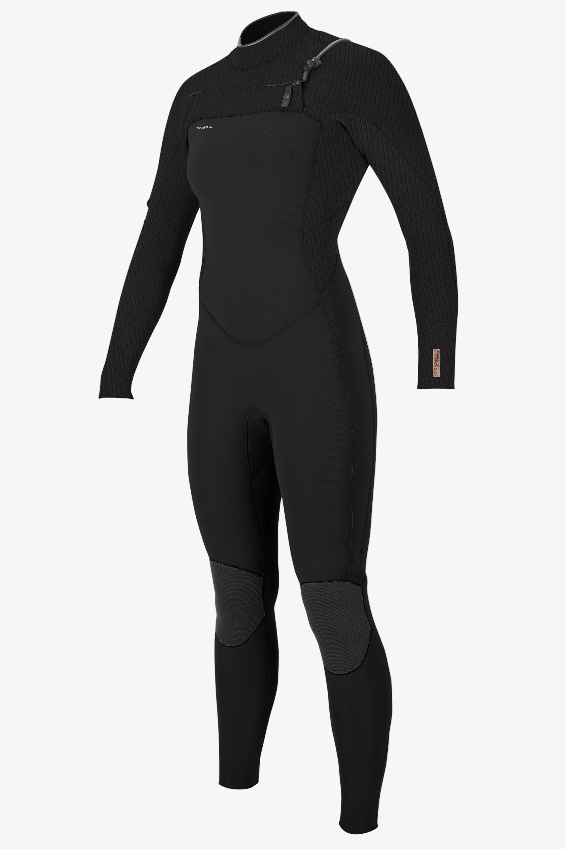O'Neill Women's Hyperfreak 3/2+ Chest Zip Fullsuit - Black/Black