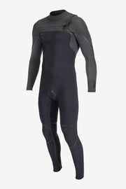 Youth Hyperfreak Fire 4/3MM+ Chest Zip Full Wetsuit - Black/Oil/Raven