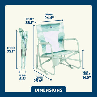 GCI Outdoor Beach Rocker™ Chair - Green Beach Wave