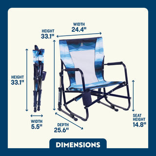 GCI Outdoor Beach Rocker™ Chair - Blue Beach Wave
