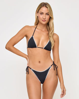 L*Space Women's Zahra Bikini Bottom - Black-Cream