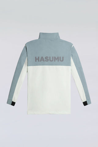 Back view of the Taylor Day greens windbreaker, a lightweight quarter zip.