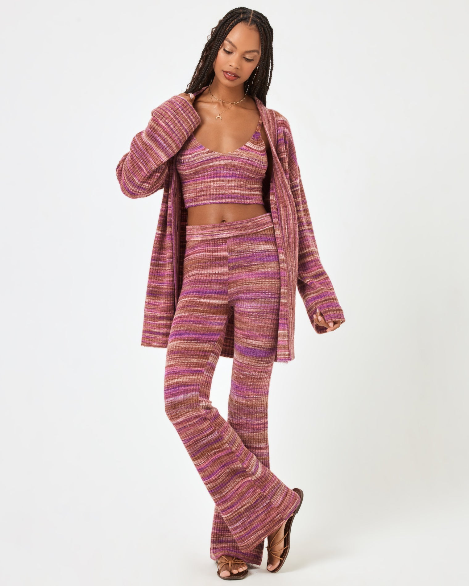 L* Space Demi Cardigan - Sundown Space Dye