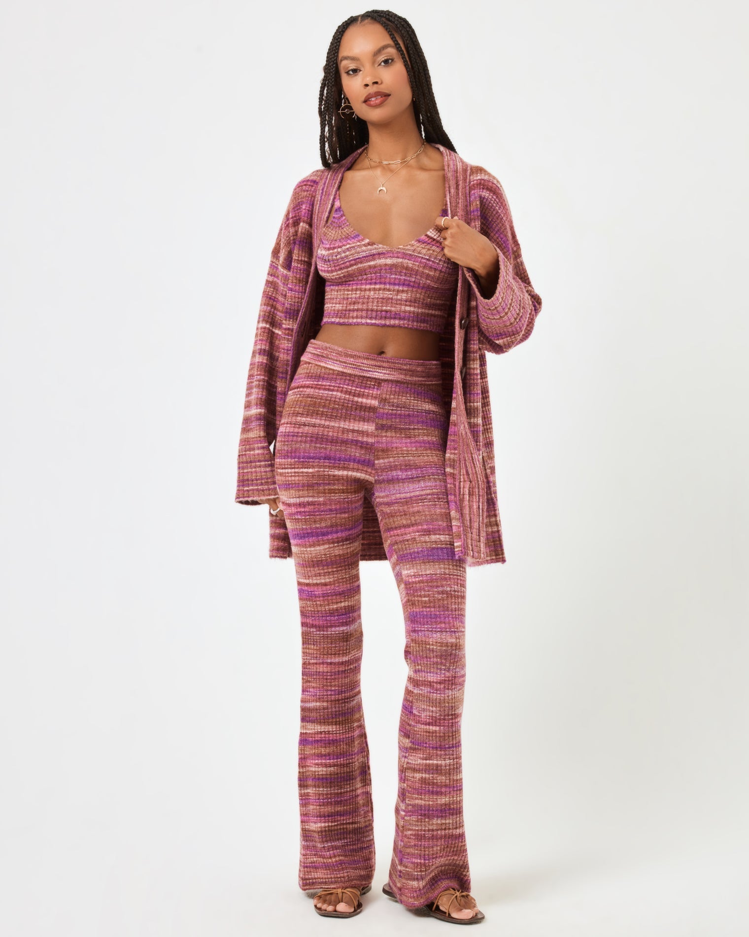 L* Space Demi Cardigan - Sundown Space Dye