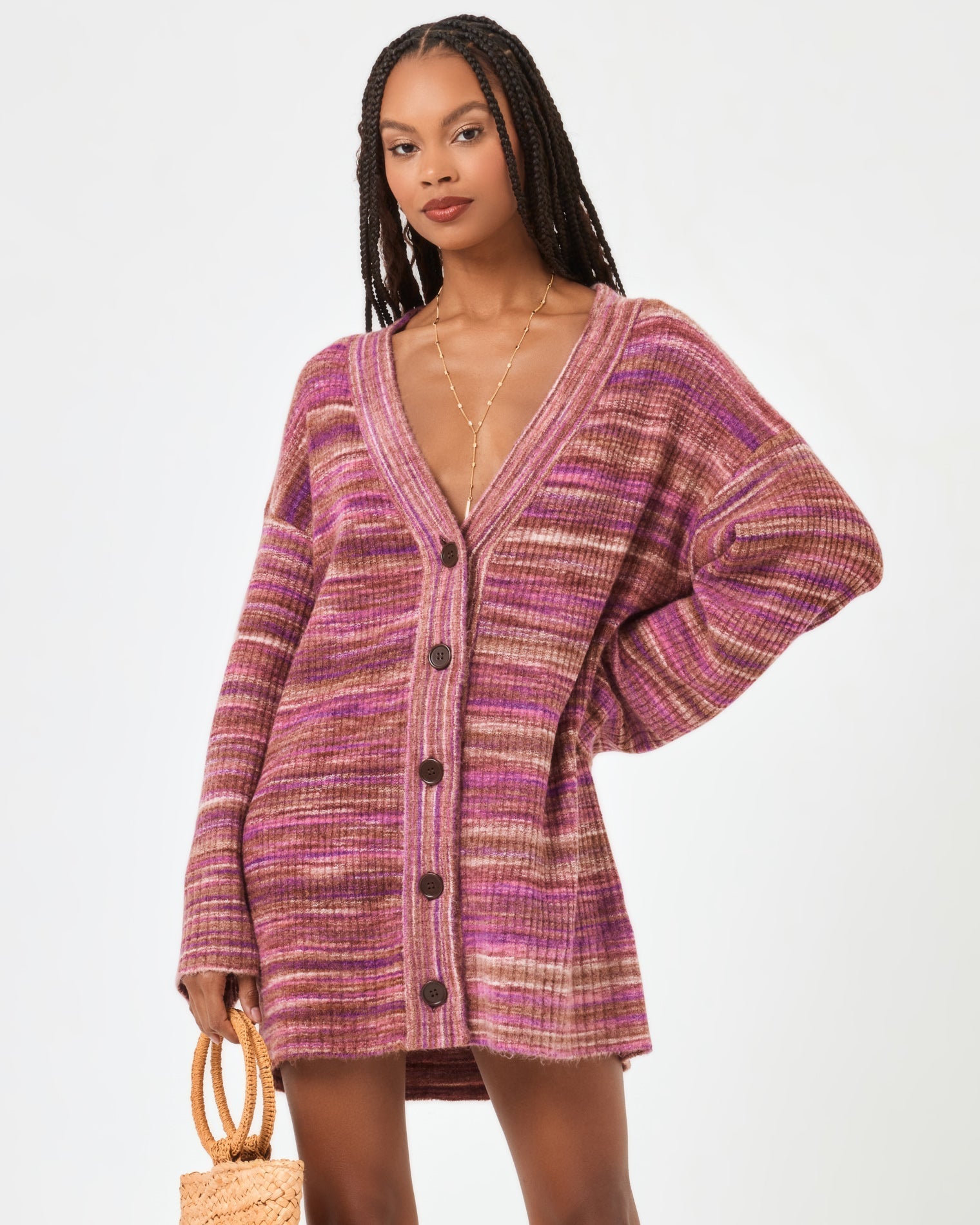 L* Space Demi Cardigan - Sundown Space Dye