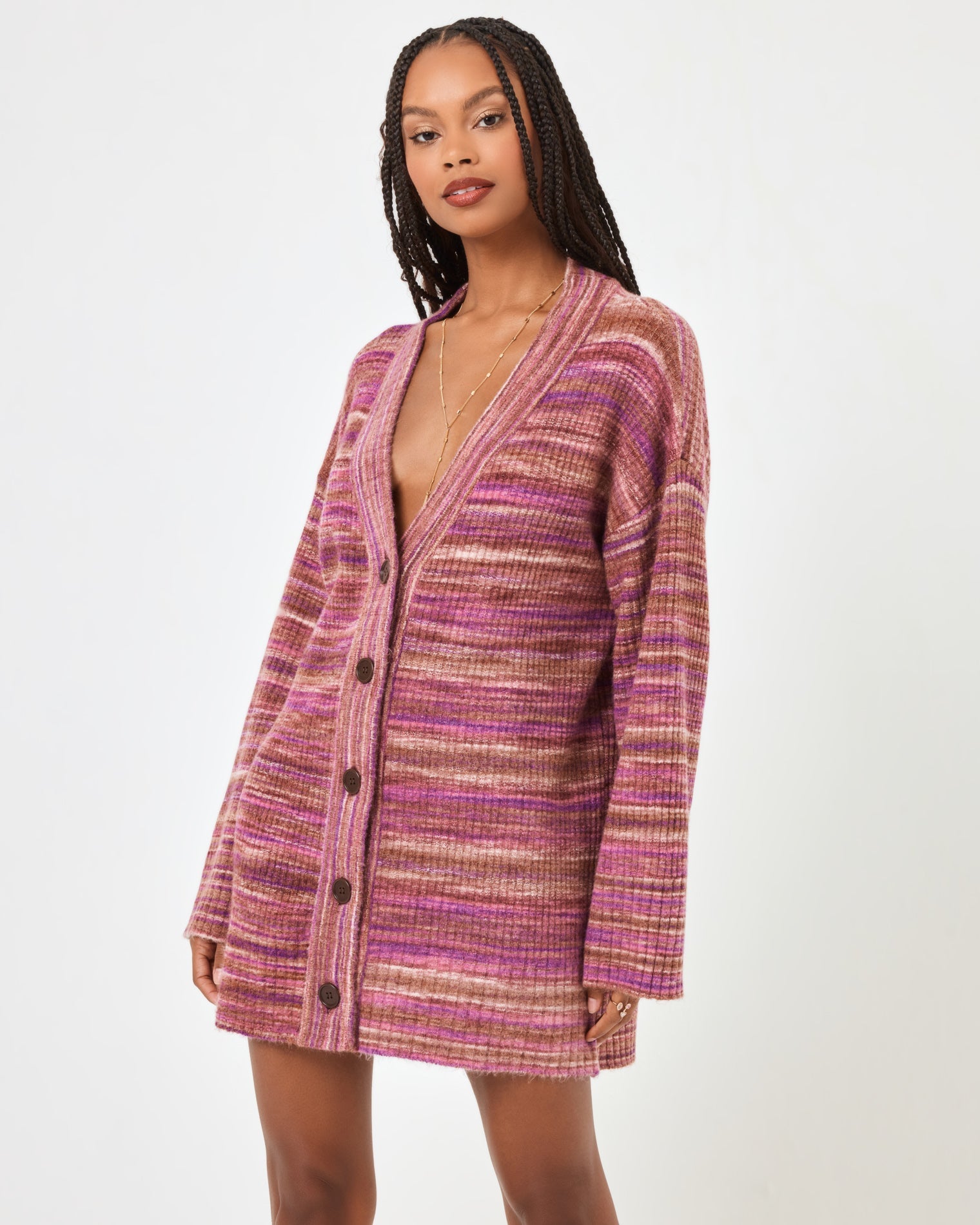 L* Space Demi Cardigan - Sundown Space Dye