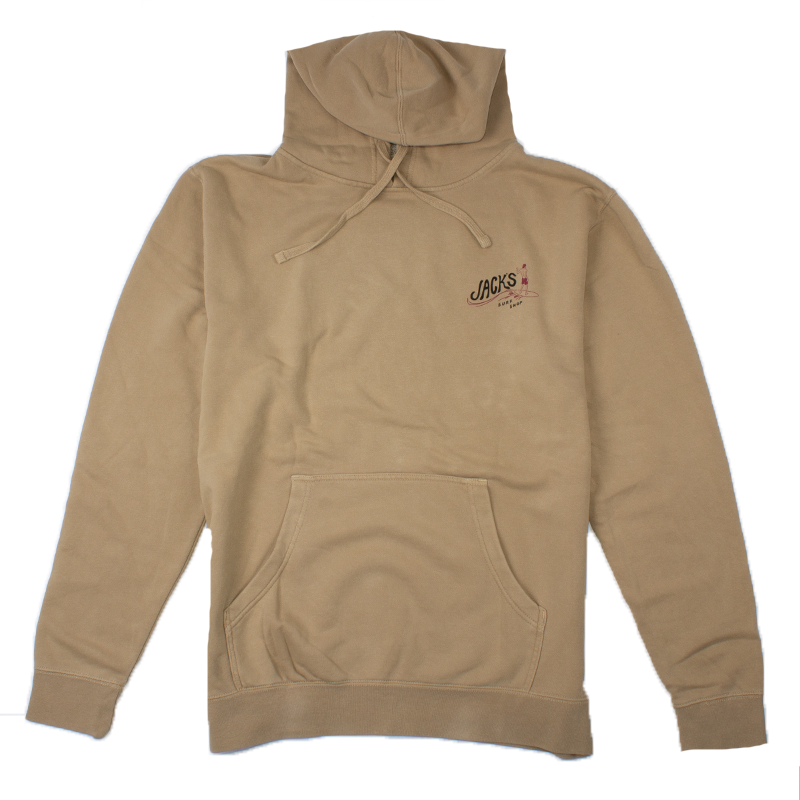 Jack's Surfboards Men's Bobber Pigment Dyed Pullover Hoodie - Sandstone