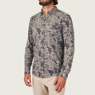 Marsh Wear Men's Lobeco Long Sleeve Woven Shirt - Dark Green Mallard Camo