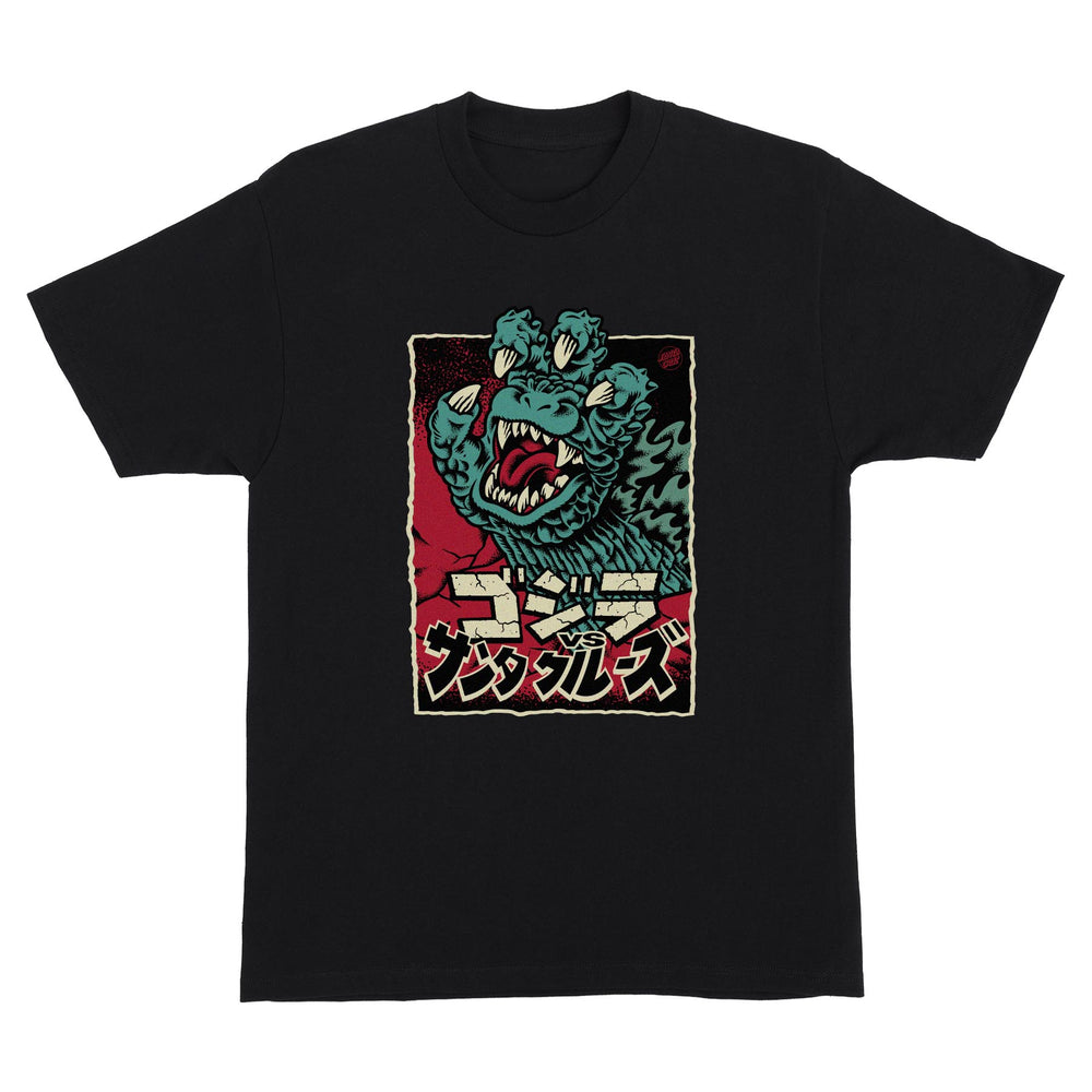 Godzilla Hand Front Men's Santa Cruz Short Sleeve T-Shirt - Black