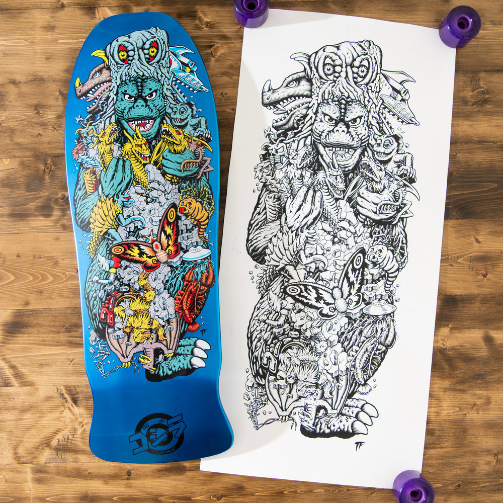 10.125 inches Godzilla Kaiju Roskopp Santa Cruz Skateboard Deck