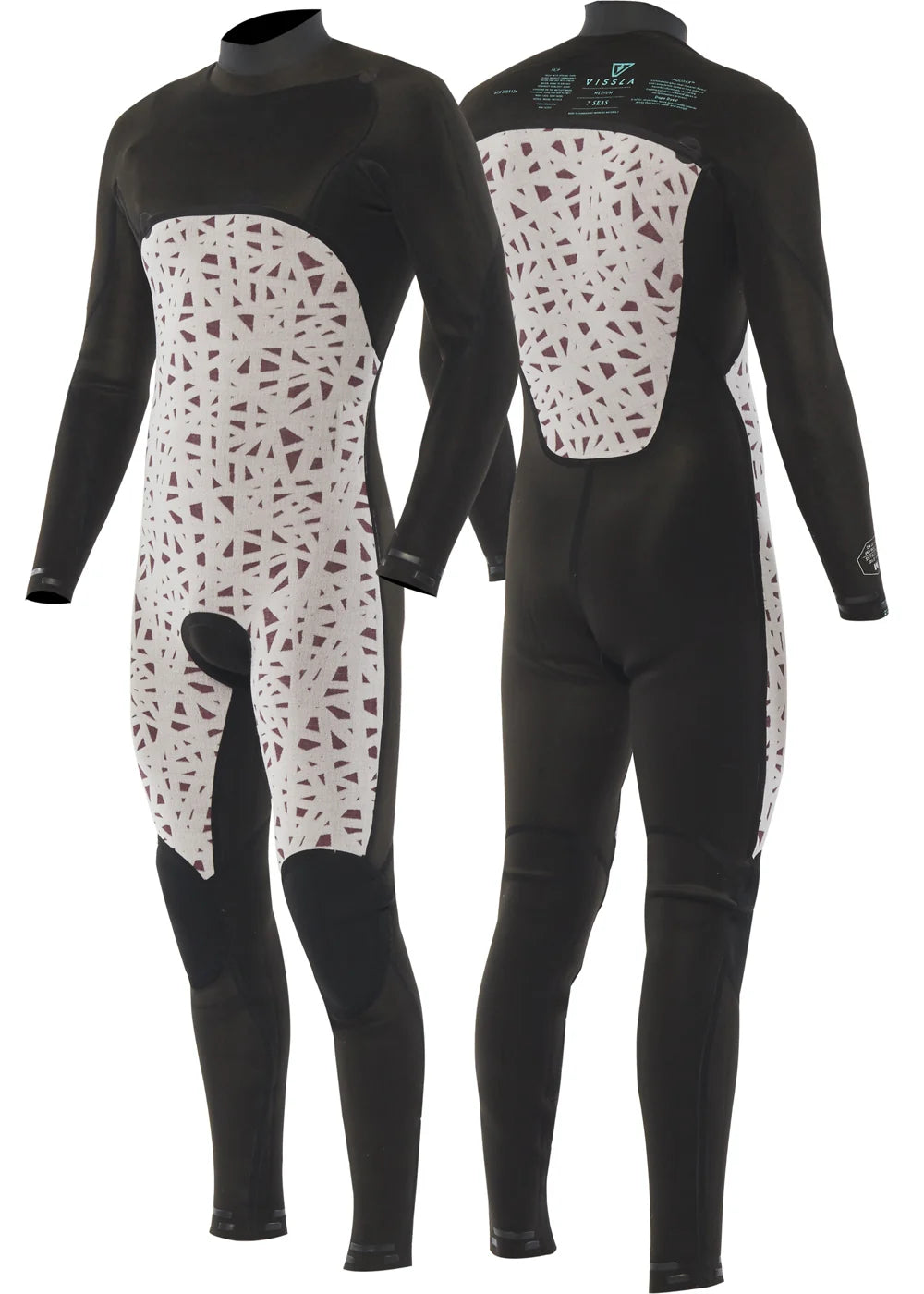 Vissla Men's 7 Seas 3/2mm Chest Zip Fullsuit Wetsuit - Stealth