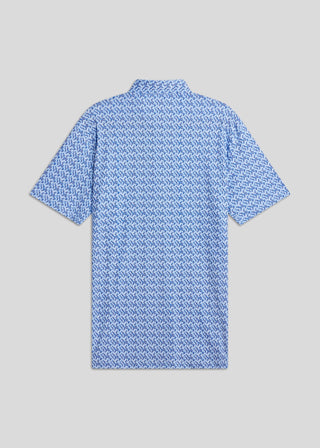 Matrix blue classic fit polo shirt crafted from stretchy fabric for maximum movement.