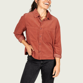 Marsh Wear Women's Cody Corduroy Long Sleeve Shirt - Etruscan Red