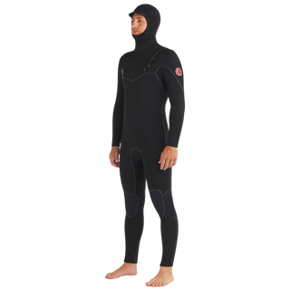 Body Glove Men's 5/4/3mm Red Cell Chest-Zip Hooded Fullsuit Wetsuit - Black