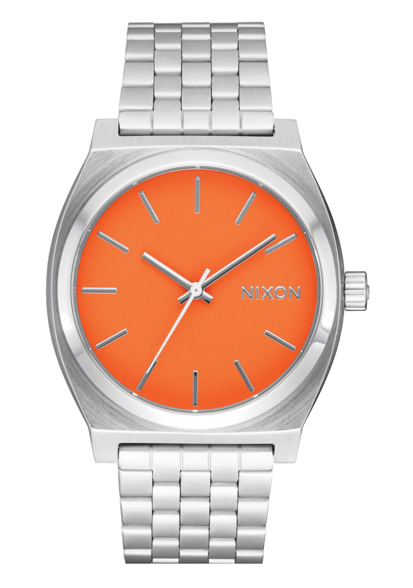 Nixon Time Teller Watch - Silver/Mandarin