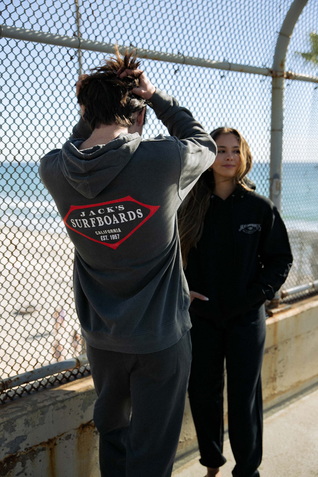 Jacks Surfboard Men's Retro Lam Pigment Dyed Pullover Hoodie - Black