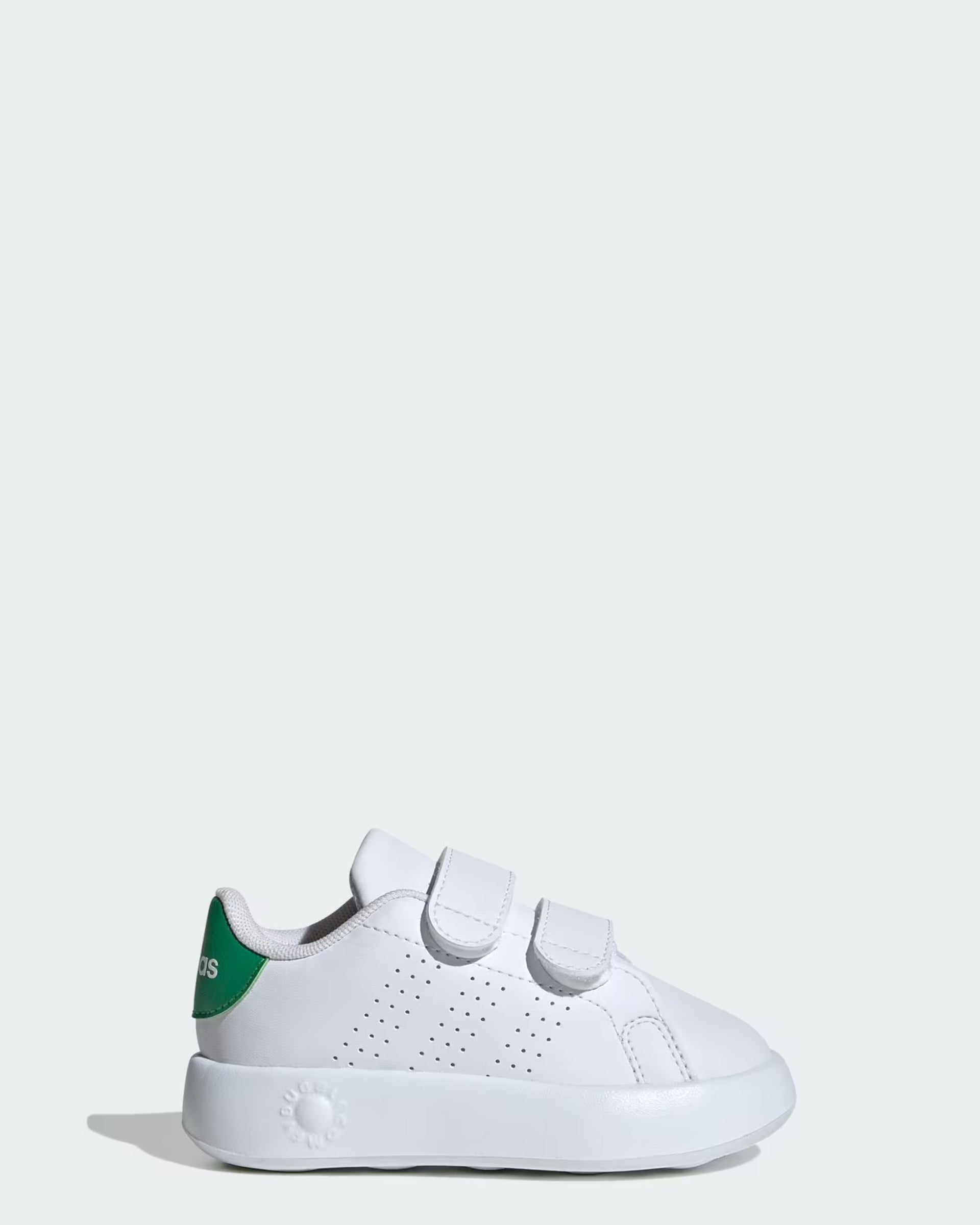 Adidas Kids Advantage Shoe - Cloud White/Cloud White/Green
