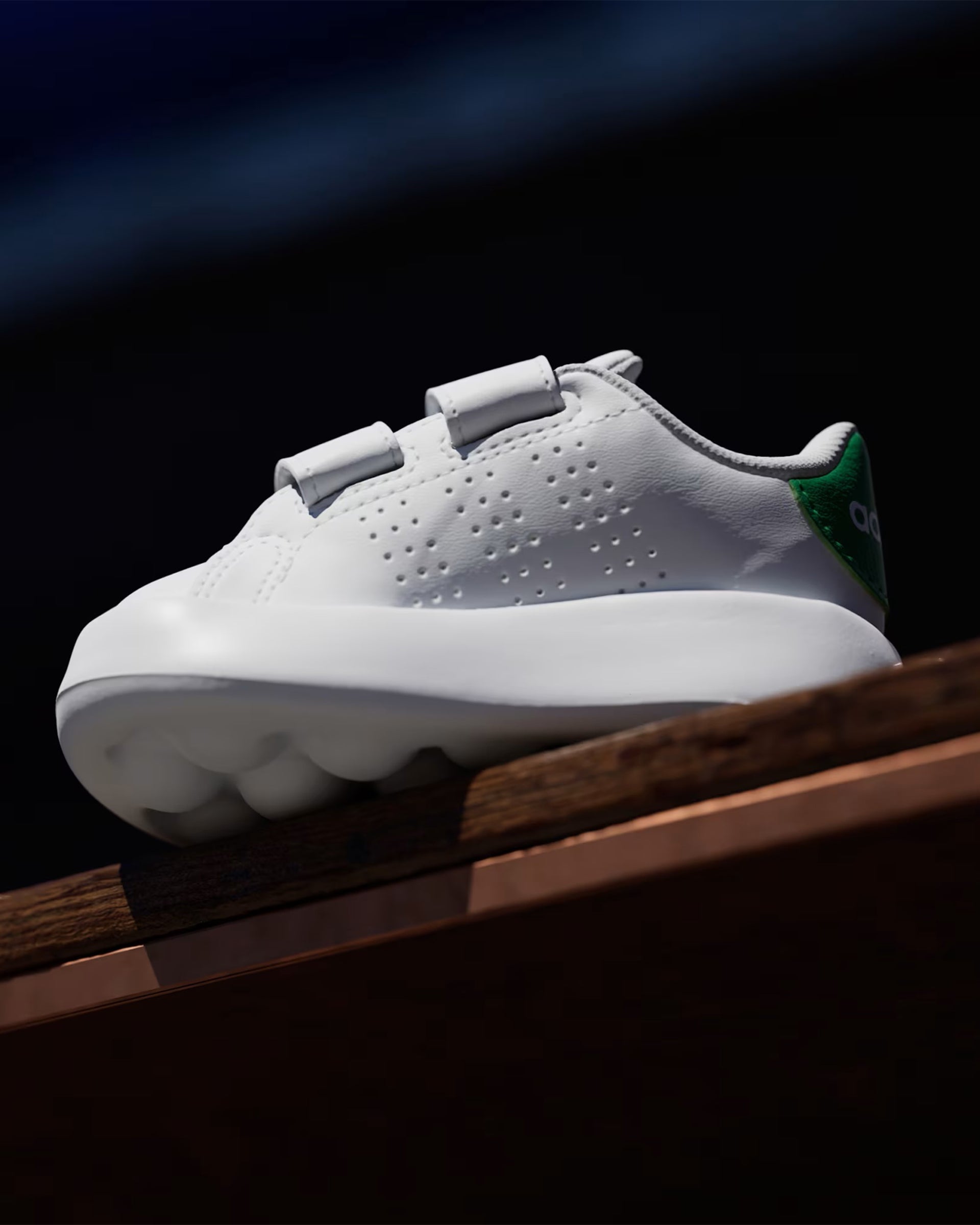 Adidas Kids Advantage Shoe - Cloud White/Cloud White/Green