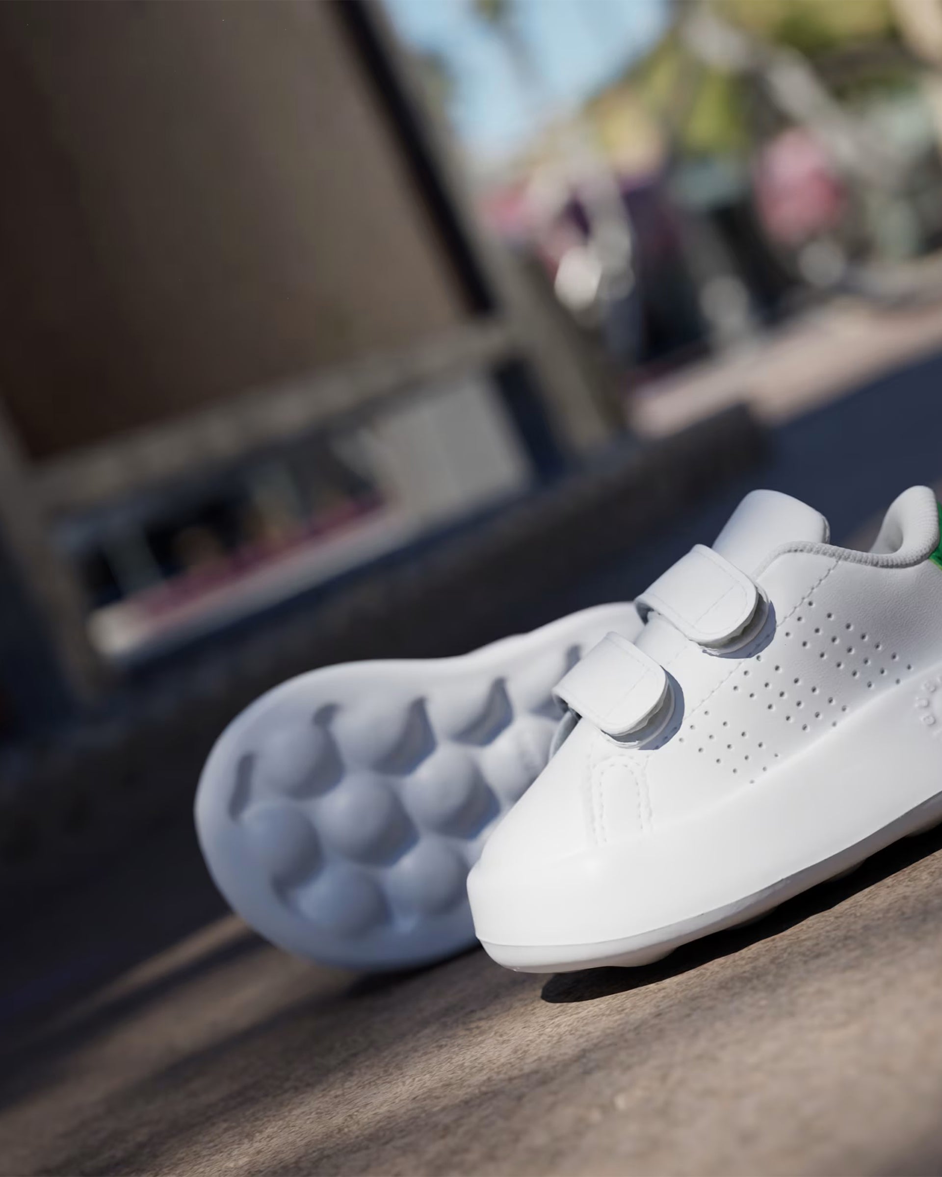 Adidas Kids Advantage Shoe - Cloud White/Cloud White/Green