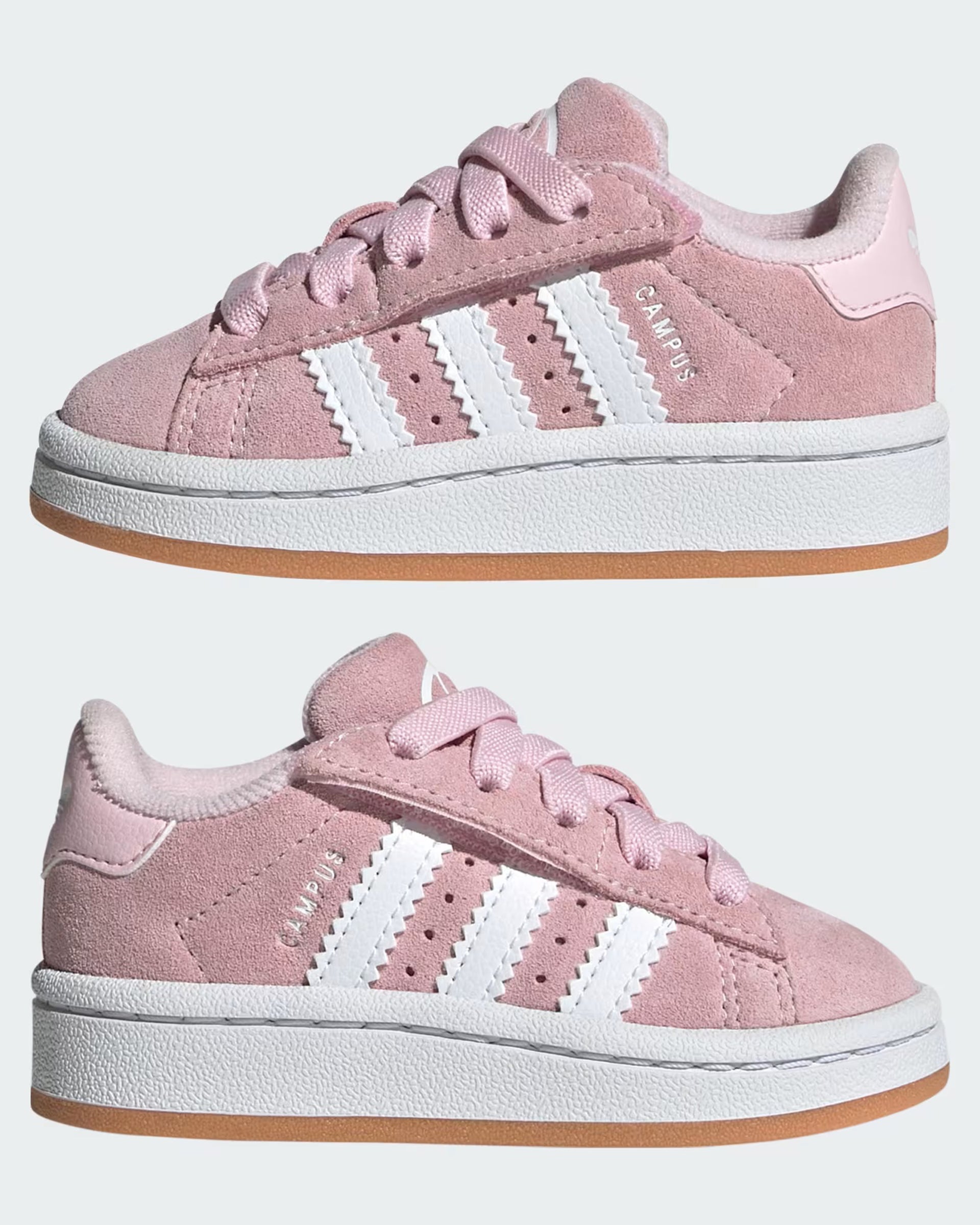 Adidas Kids Campus 00s Comfort Closure Elastic Lace Shoe - Clear Pink/Cloud White/Gum