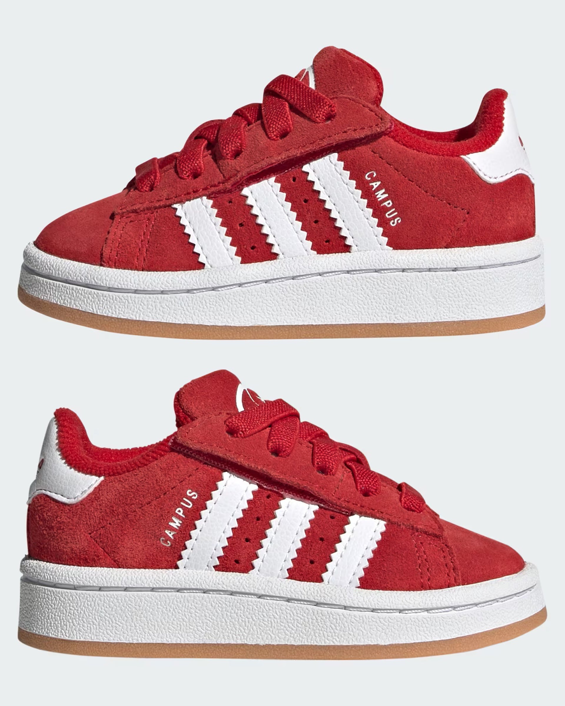 Adidas Kids Campus 00s Comfort Closure Elastic Lace Shoe - Better Scarlet/Cloud White/Better Scarlet