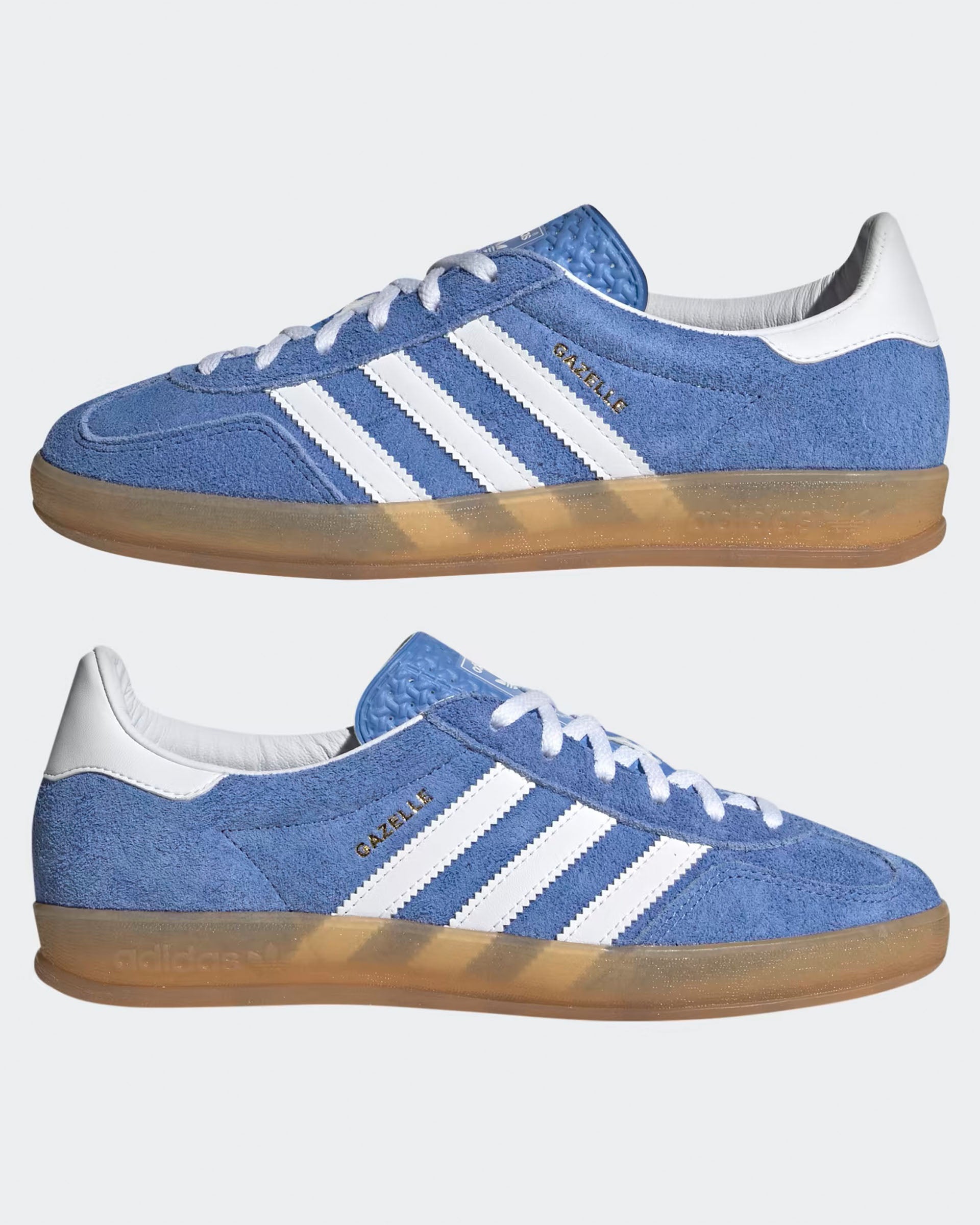 Adidas Women's Gazelle Indoor Shoes - Blue Fusion/Cloud White/Gold Metallic