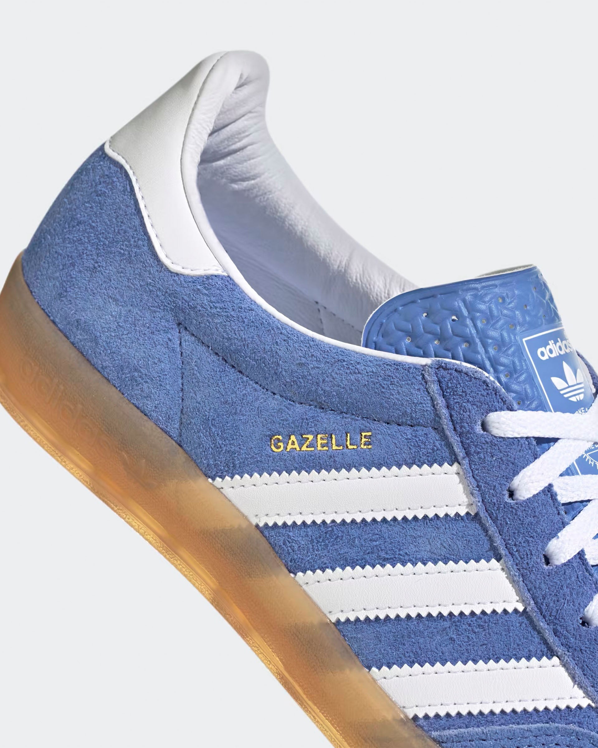 Adidas Women's Gazelle Indoor Shoes - Blue Fusion/Cloud White/Gold Metallic