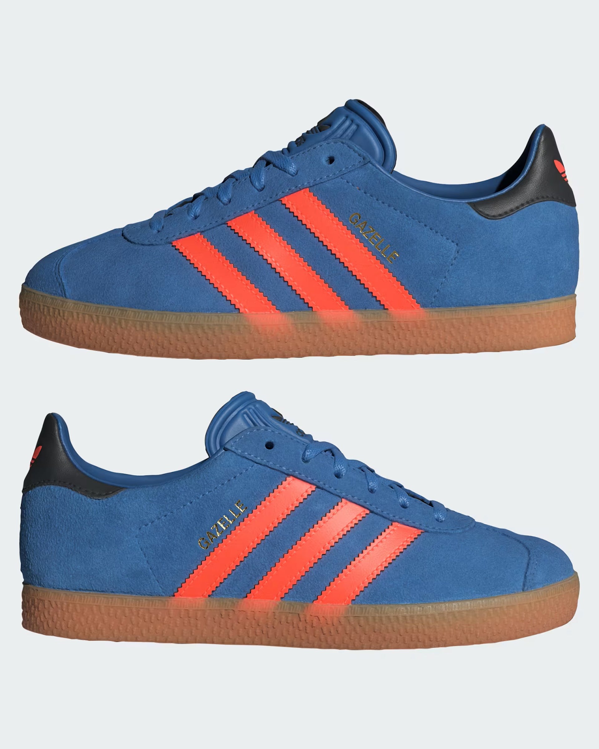 Adidas Kids (8-16) Gazelle Shoes - Focus Blue/Solar Orange/Core Black