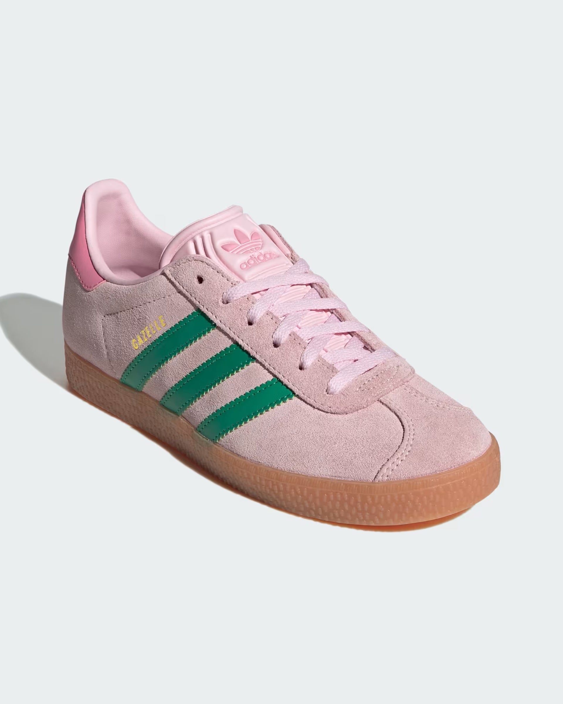 Kids (8-16) Gazelle Shoes - Clear Pink/Court Green/Bliss Pink