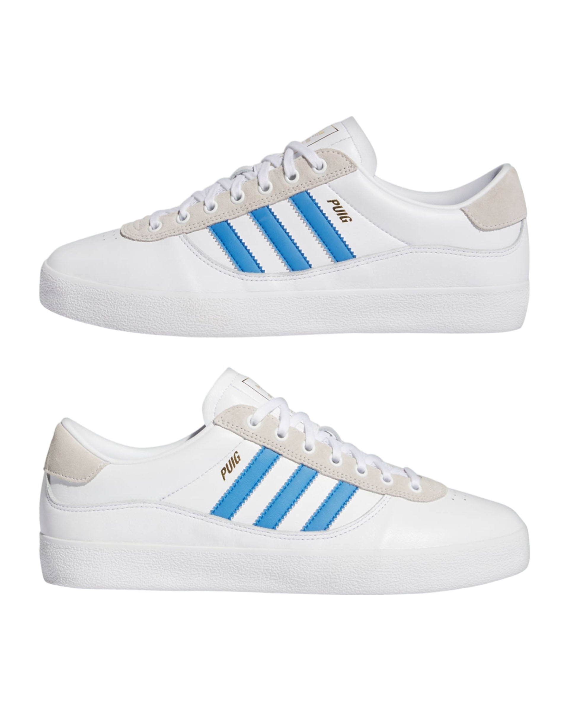 Adidas Puig Indoor Shoes - Cloud White/Blue Bird/Gold Metallic