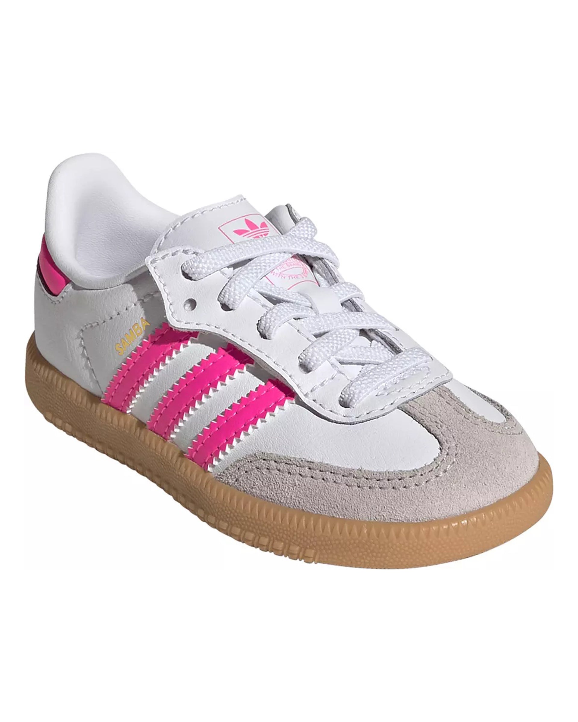 Toddler Samba OG Comfort Closure Elastic Lace Shoe - Cloud White/Lucid Pink/Gum